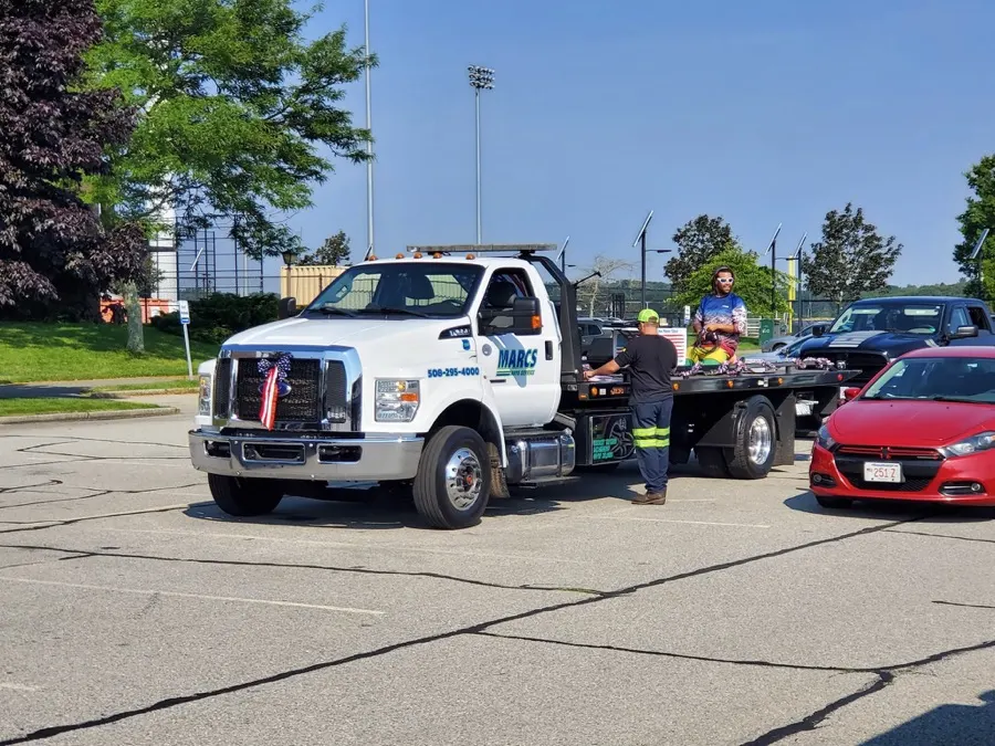 Marc's flatbed with a roadside call